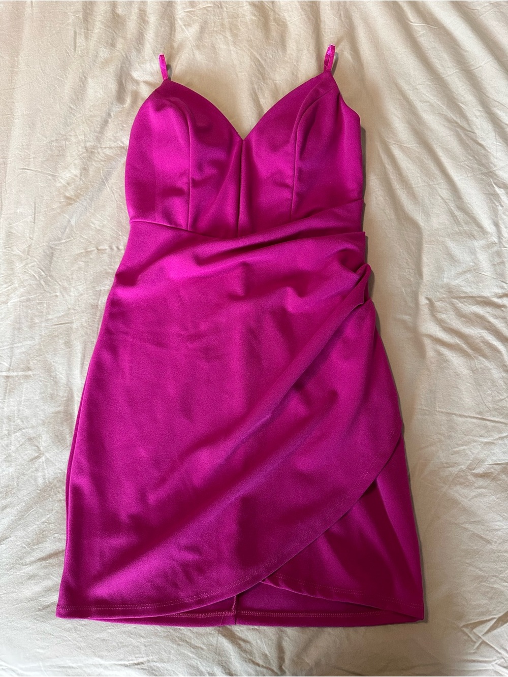Emerald Sundae Bright Fuchsia Spaghetti-Strap Mini Dress